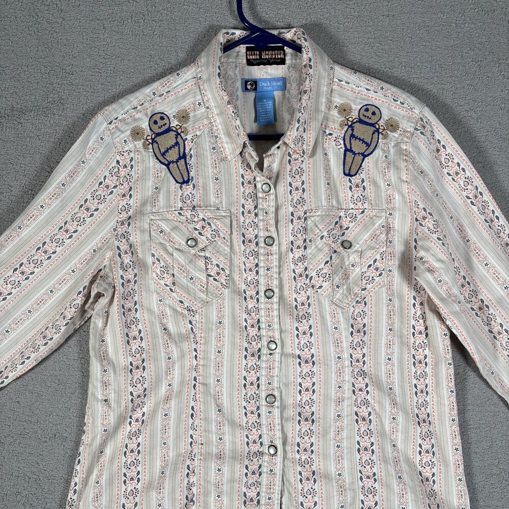 Ellie Monster Recreated Vintage Shirt Women's Size M Paisley Voodoo Doll - Picture 3 of 12